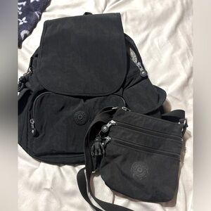 Kipling Black Backpack and Crossbody Bag Set